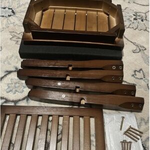 StrongTek SLA-BAM-50K Brown Bamboo Shower Bench 10x16 Inches